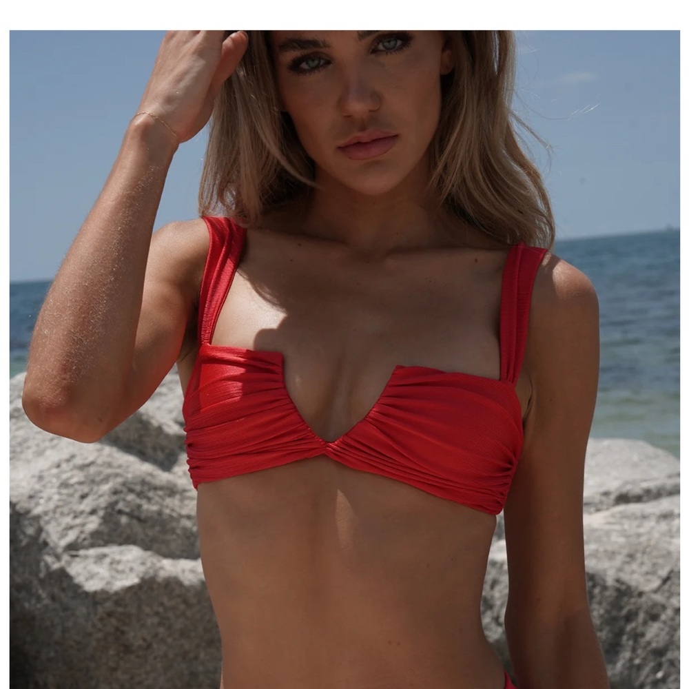 Sold out online! Vibrant Red Women's Bikini Top and bottom